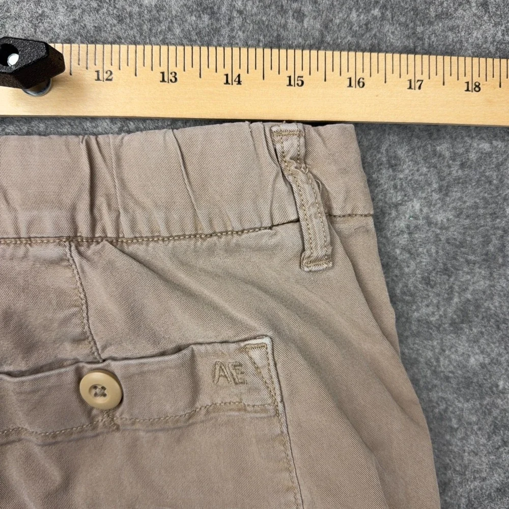 American‎ Eagle Jeans Womens 10 Brown Khaki Baggy Wide Leg Cargo Stretch Y2K
